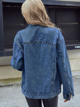 Pocketed Button Down Collared Neck Denim Top OutfitFlow